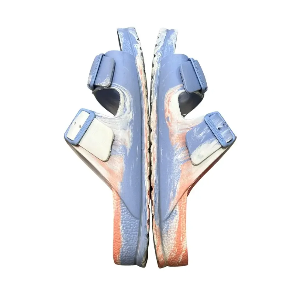 Birkenstock Arizona EVA Sandals Womens Sz 40 (9-9.5) Blue Peach Pastel Coastal - Picture 9 of 10